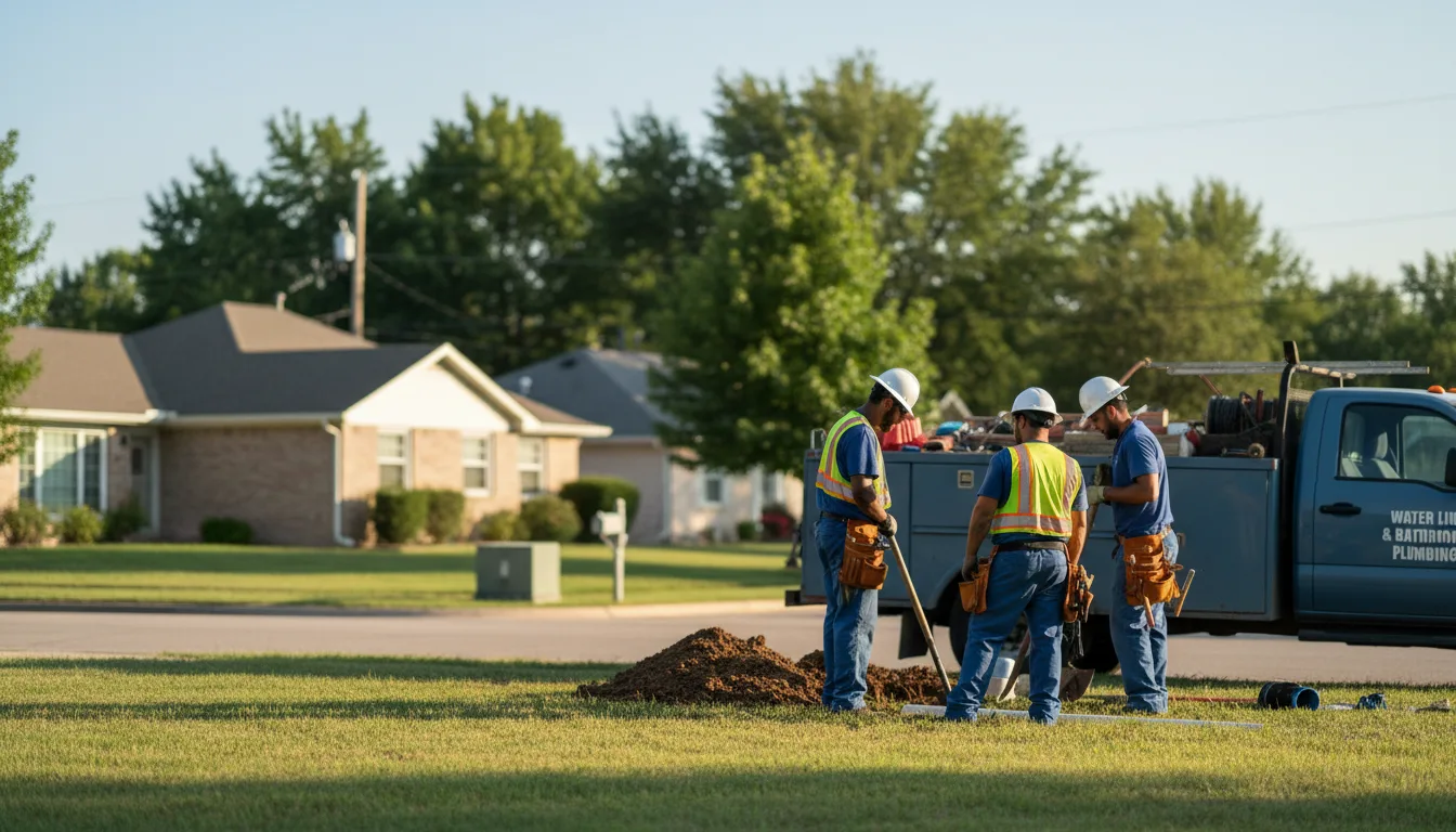 Residential water line and bathroom plumbing service in Amelia, NE
